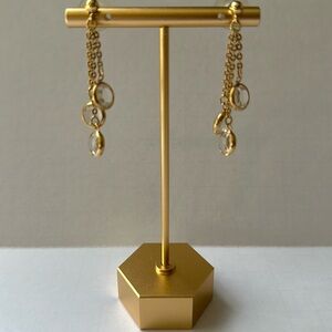 Crystal and Gold Chain Chandelier Earrings